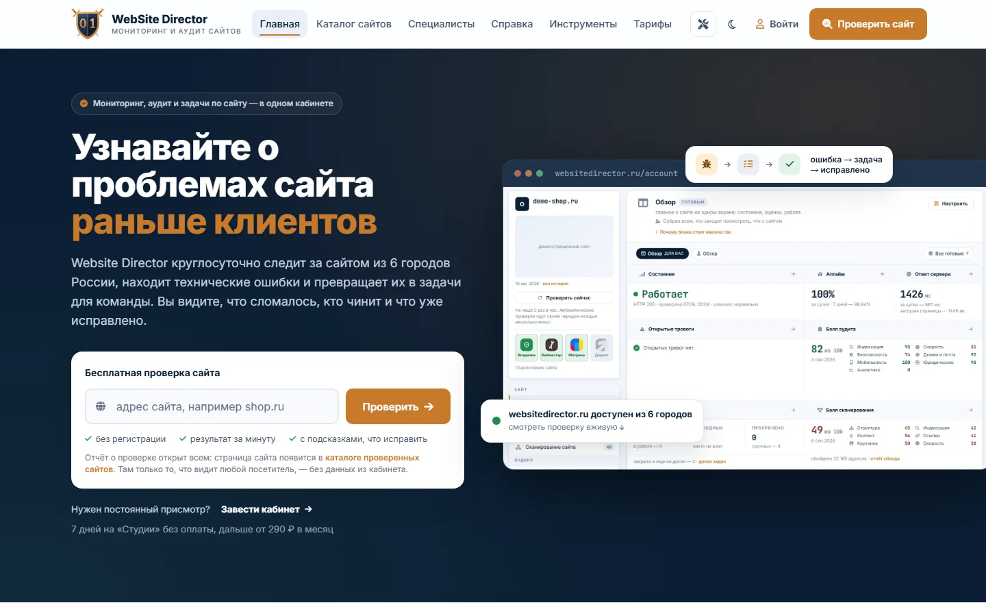 Website Director — мониторинг и аудит сайтов